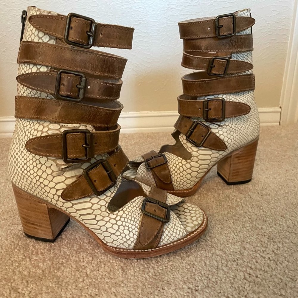 Freebird Leather Gladiator Open Toed Boots - Bond